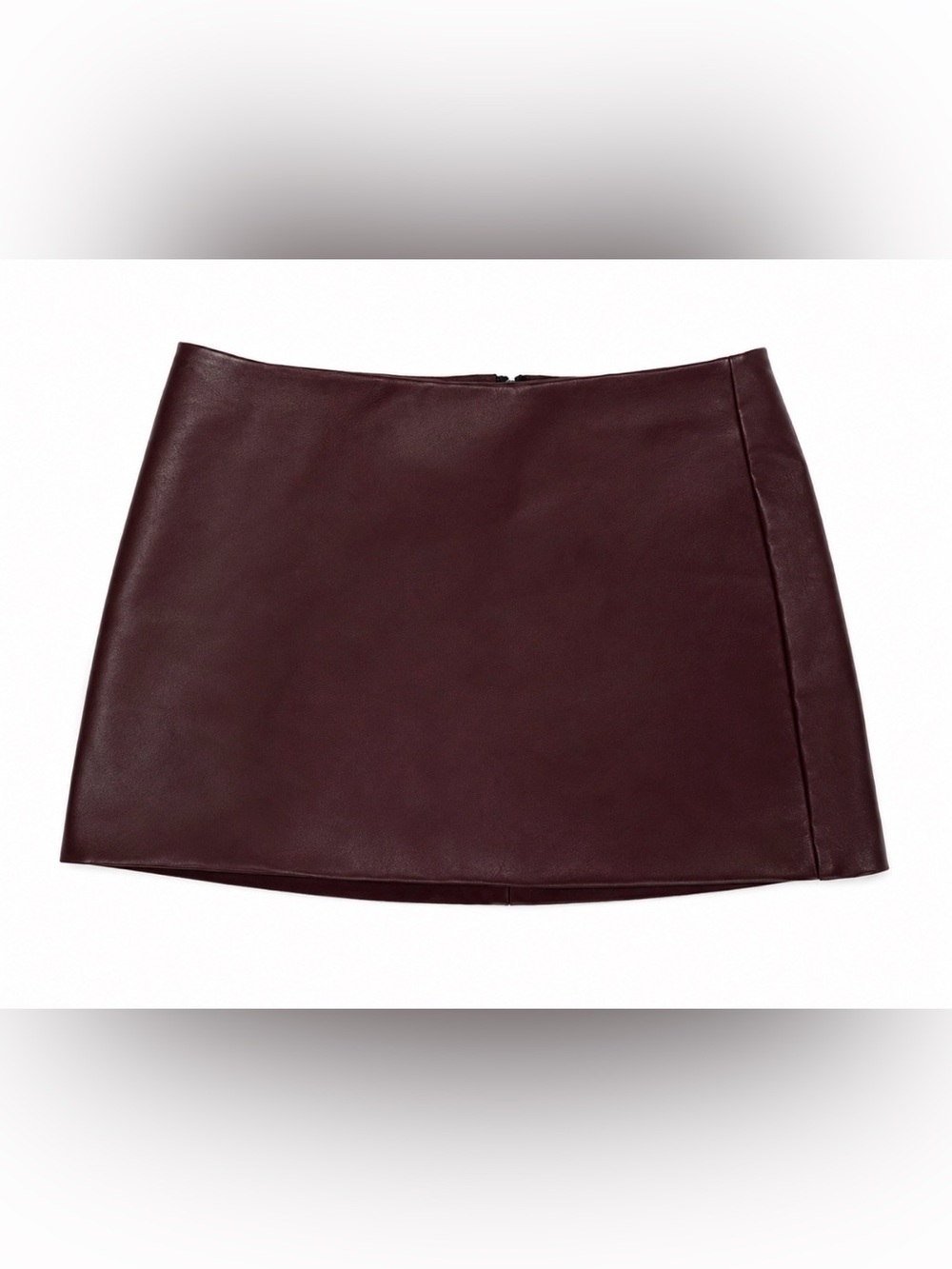 Garage Leather Mini Skirt in Burgundy